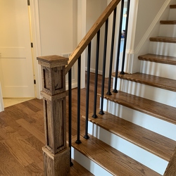 Craftsman style Boxed Newel in Crozet,Virginia.